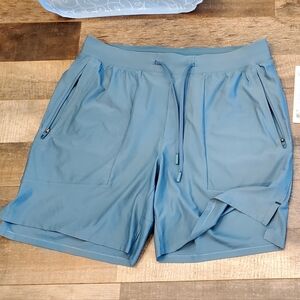 Lululemon License to Train Linerless Shorts, 7" Pique, Steel, Mn Med LIKE NEW